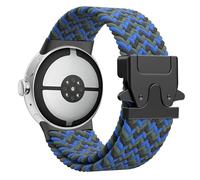 Astorgos Trenzado Banda Compatible con Google Pixel Reloj 3/4 45mm Bandas, Nylon Elástico Transpirable Deporte Correas con Hebilla de Paracaídas Actualizado para Hombres Mujeres, Azul Camuflaje