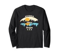 Astoria Oregon Souvenir Montaña Puesta del Sol Río Manga Larga