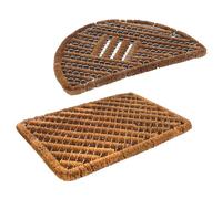 Astra alfombra de entrada exterior de fibra de coco - alfombra de entrada cepillo resistente al clima - alfombra de puerta semi-circular + rayas 40x60 cm en set mixto