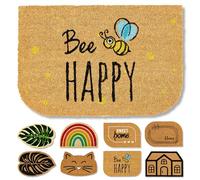 Astra Felpudo de Coco Natural 40x60cm Happy - Antideslizante y Robusto - Felpudo Exterior e Interior - Zona Exterior