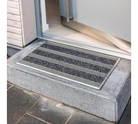 Astra Felpudo de Exterior Antideslizante - Control de Polvo Resistente a la Intemperie - Acanalado y de Goma - 45x75 cm Gris
