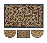 Astra Felpudo de Exterior Antideslizante Resistente a la Intemperie - Coco Deluxe Felpudo de Entrada de Caucho y Fibras de Coco Antibacteriano - Alfombra atrapa Suciedad 45x75 cm Relieve