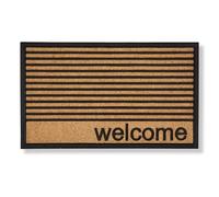 Astra Felpudo de Exterior Border Graphic - Felpudo de Entrada de Goma y Polipropileno - Felpudo Antideslizante 45 x 75 cm Welcome