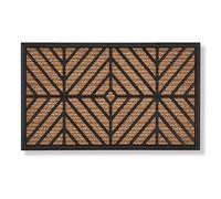 Astra Felpudo de Exterior Border Graphic - Felpudo de Exterior Antipolvo - Felpudo de Entrada de Goma y Polipropileno - Felpudo Antideslizante 45 x 75 cm rombo marrón