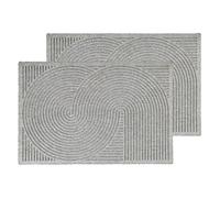Astra Felpudo exterior - Alfombra de suciedad resistente a la intemperie, felpudo antideslizante para entrada y balcón - Alfombra duradera de 2 piezas, 45 x 75 cm Plata