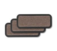 Astra Felpudo Exterior & Interior - Juego de 3 25x60 cm Marrón con Líneas - Felpudo de entrada antideslizante - Felpudo de limpieza resistente - Felpudo exterior para escalones