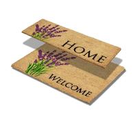 Astra Felpudo interior de color crema, antideslizante, de coco antibacteriano, juego de felpudos 25 x 75 y 40 x 60 cm