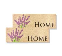 Astra Felpudo interior lavanda, juego de 2 unidades, 25 x 75 cm, alfombrilla de coco antideslizante, atrapa la suciedad estrecha para interiores y exteriores cubiertos, 100% coco