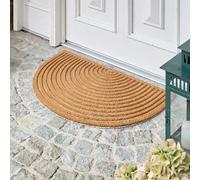 Astra - Felpudo Moderno - Estera de Coco 60x90cm Semicircular Natural - Antideslizante, Antibacteriano, Duradero, Fácil de Cuidar, Material Natural