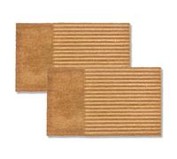 ASTRA felpudo Moderno Estera de Coco Set de 2 45x75cm Rayas Naturaleza Antideslizante Atrapa la Suciedad Robusto Interior Exterior