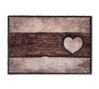 Astra Felpudo Suave y Esponjoso Pure & Soft - Antipolvo de Colores - Interior - Resistente - 50x70cm - Corazón de Madera Marrón Arena