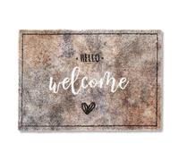 Astra Hello Welcome - Alfombra de cocina (50 x 70 cm, lavable para interiores, resistente y duradera)