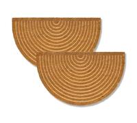 ASTRA Moderno felpudo puerta casa, 2 unidades, 45 x 75 cm, semicircular, natural, antideslizante, interior exterior