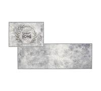 Astra Sweet Home Kranz - Juego de 2 alfombrillas antideslizantes para interior (50 x 70 + 50 x 150 cm), diseño de corona de flores
