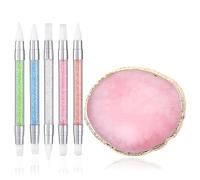 AstraGlam 5 Piezas de Pincel de Silicona para Arte de Uñas con Paleta, Herramientas de Silicona Doble Cara para Uñas, Gel de Arte 3D, Modelado y Decoración de Uñas