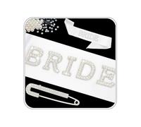 AstraGlam Bride To Be Bandolera, Con Piedras De Cristal Coloridas Y Perlas Blancas, Elegante Decoración Para Fiesta De Despedida De Soltera, Regalo De Boda Para Damas