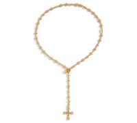 AstraGlam Collar Cruz Estilo Y2K para Mujer, Cadena con Colgante Cruz Dorada de Moda, Ideal para Joyería de Declaración y Ocasiones Especiales