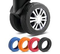 AstraGlam Conjunto de 8 Cubiertas para Ruedas de Equipaje Mejoradas de Silicona, Protección contra Ruido y Desgaste para Ruedas de 2 a 2,4 Pulgadas