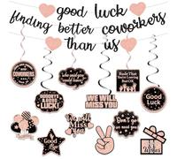 AstraGlam Good Luck Finding Better Coworkers Than Us Banner, decoración Brillante en Oro para Fiesta de Despedida, Te extrañaremos decoración, Ideal para compañeros Que se Van