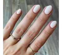 AstraGlam Press On Nails Cortas, Uñas Artificiales Blancas Para Pegar, Estilo Francés Gel Suave, Manicura Fácil Aplicable Para Cualquier Ocasión