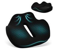 Astralong Cojin Silla Oficina, con Asa Agujero, Antideslizante y Transpirable, Cojín para Coxis, Ergonomico Cojin Antiescaras para Sillon Silla Ordenador Asiento Coche, 43x36x7cm