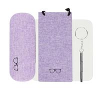 Astralong Fundas de Gafas Rigida, Estuches Duros Para Gafas Portátil, Funda Protectora para Gafas Anti-Arañazos, Bolsa para Gafa con Paño para Gafa Destornillador para Hombre y Mujeres (Morado)
