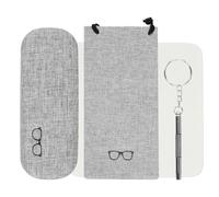 Astralong Fundas de Gafas Rigida, Estuches Duros Para Gafas Portátil, Funda Protectora para Gafas Anti-Arañazos, Bolsa para Gafa con Paño para Gafa Destornillador para Hombre y Mujeres (Gris)