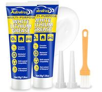 AstraVox Grasa de Litio Blanca, Lubricante Multiusos con Cepillo para Bisagras, Rodamientos y Engranajes, Ideal para Uso Automotriz, Marino, Industrial y Doméstico (1.06oz) (2)