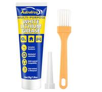 AstraVox Grasa de Litio Blanca, Lubricante Multiusos con Cepillo para Bisagras, Rodamientos y Engranajes, Ideal para Uso Automotriz, Marino, Industrial y Doméstico (1.06oz) (1)