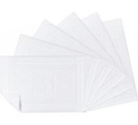 ASTREA TEXTILES Alfombra de baño 100% algodón, estilo hotel - Juego 6 - Toalla para pies de secado rápido, diseñada para lavados frecuentes, grosor práctico, ropa de baño blanco (lote 6)