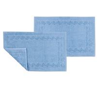 ASTREA TEXTILES Alfombra de baño para baño, alfombra de suelo 100% algodón, ropa de baño (juego de 2) (azul claro)