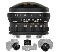 AstrHori 6 mm F2.8 Lente de ojo de pez circular ultra gran angular de 220 °, lente creativa con enfoque manual para fotografía y vídeo, para montaje E/L, RF y Z (EOS RF)