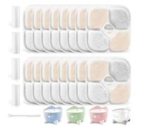 ASTRIgneous 16 filtros para fuente de gato para fuente Catit Pixi, filtro para fuente de agua con 4 mangueras y 1 cepillo de limpieza, filtro de repuesto, sistema de filtro triple con resina y carbón