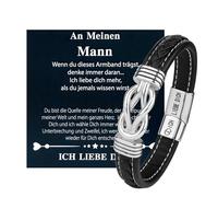 Astriva Ich Liebe Dich Geschenke für Männer Papa Opa Ehemann Mann Geschenk, lederarmband Herren Geschenk für Weihnachten Valentinstag Vatertagsgeschenke Geburtstag