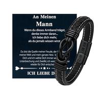 Astriva Ich Liebe Dich Geschenke für Männer Papa Opa Ehemann Mann Geschenk, lederarmband Herren Geschenk für Weihnachten Valentinstag Vatertagsgeschenke Geburtstag