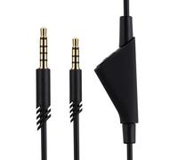 Astro A10 A10 Gen 2 A30 A40 A40 tr Cable de repuesto, compatible con auriculares Logitech Astro A10 A10 Gen 2 A30 A40 A40 tr para juegos de 3.5 mm, cable de silencio en línea, 6.6 pies, negro