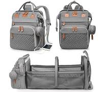 Astro alan Bolsas de pañales para bebé con cambiador de pañales, mochila impermeable para mamás y papás, Gris, L, Moderno