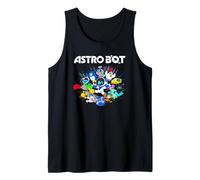 Astro BOT and Friends Character Burst Colorful Video Game Camiseta sin Mangas