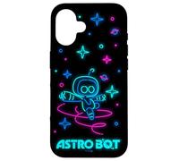 Astro BOT Neon Style Stars and Planets Video Game Carcasa para iPhone 16