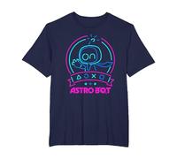 Astro BOT Neon Waving Character with Icons Video Game Camiseta, Hombre Tallas Grandes, Azul Marino, 2X Alto