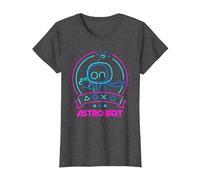 Astro BOT Neon Waving Character with Icons Video Game Camiseta, Mujer, Jaspeado Oscuro, XS