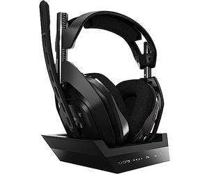 ASTRO Gaming A50 Auriculares inalámbricos + estación de carga para juegos, 4ª gen, Dolby, sonido y voz equilibrados para juegos, 2,4 GHz, PS5 (requiere adaptador HDMI), PS4, PC, Mac - Negro