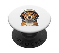 Astro Pup Classic - Retrato de Casco Espacial PopSockets PopGrip Adhesivo