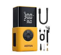 AstroAI Compresor de aire inflador de neumáticos de coche, bomba eléctrica portátil recargable por USB, 150 PSI, bomba de neumáticos con manómetro digital de doble valor, para coche, bicicleta