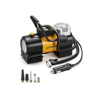 AstroAI Inflador de Neumáticos Compresor de Aire Portátil (Hasta 150 PSI) Bomba de Neumáticos para Coche 12V DC Bomba de Aire Digital con 12 LEDs Luz Super Brillante para Bicicleta, Motocicleta