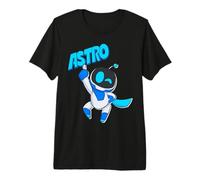 Astrobot Astro Blue Bold Font Classic Super Pose with Cape Camiseta Premium