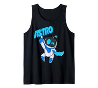 Astrobot Astro Blue Bold Font Classic Super Pose with Cape Camiseta sin Mangas