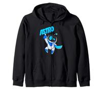 Astrobot Astro Blue Bold Font Classic Super Pose with Cape Sudadera con Capucha