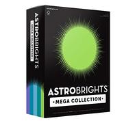 Astrobrights Mega Collection cartulina de colores, 8 1/2 x 11, 65 libras/176 GSM, "Frosty" surtido de 5 colores, 320 CT (91689) "Amazon Exclusive" - más hojas.
