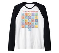 Astrofísica Alfabeto A a Z Ciencia Espacial Conceptos Gráfico Camiseta Manga Raglan